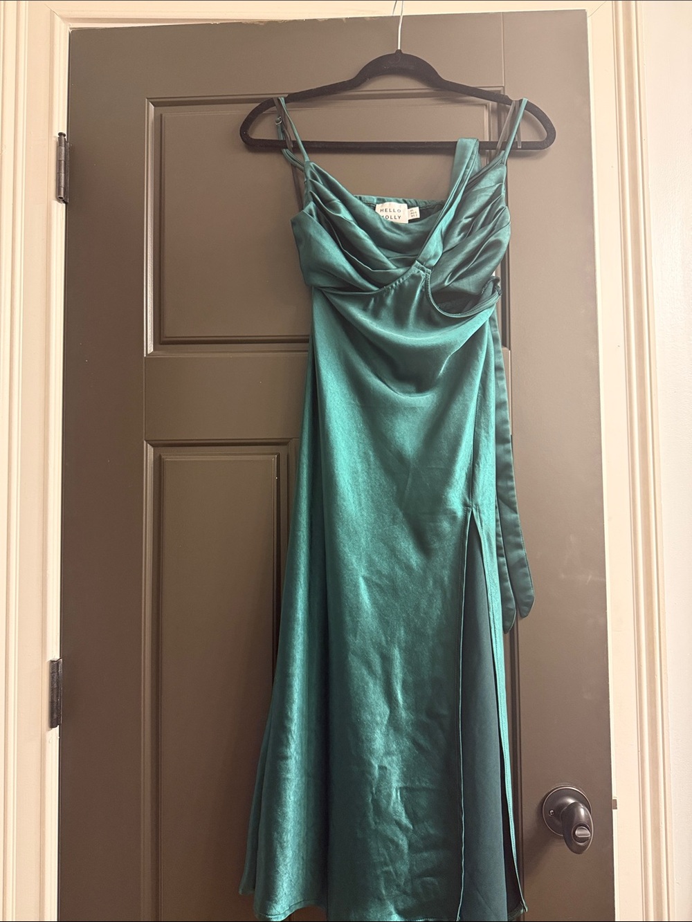 Green Satin Maxi Two Piece XS